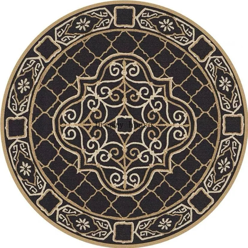 Adara Vintage Round Persian-Style Rug for Living Room or Bedroom
