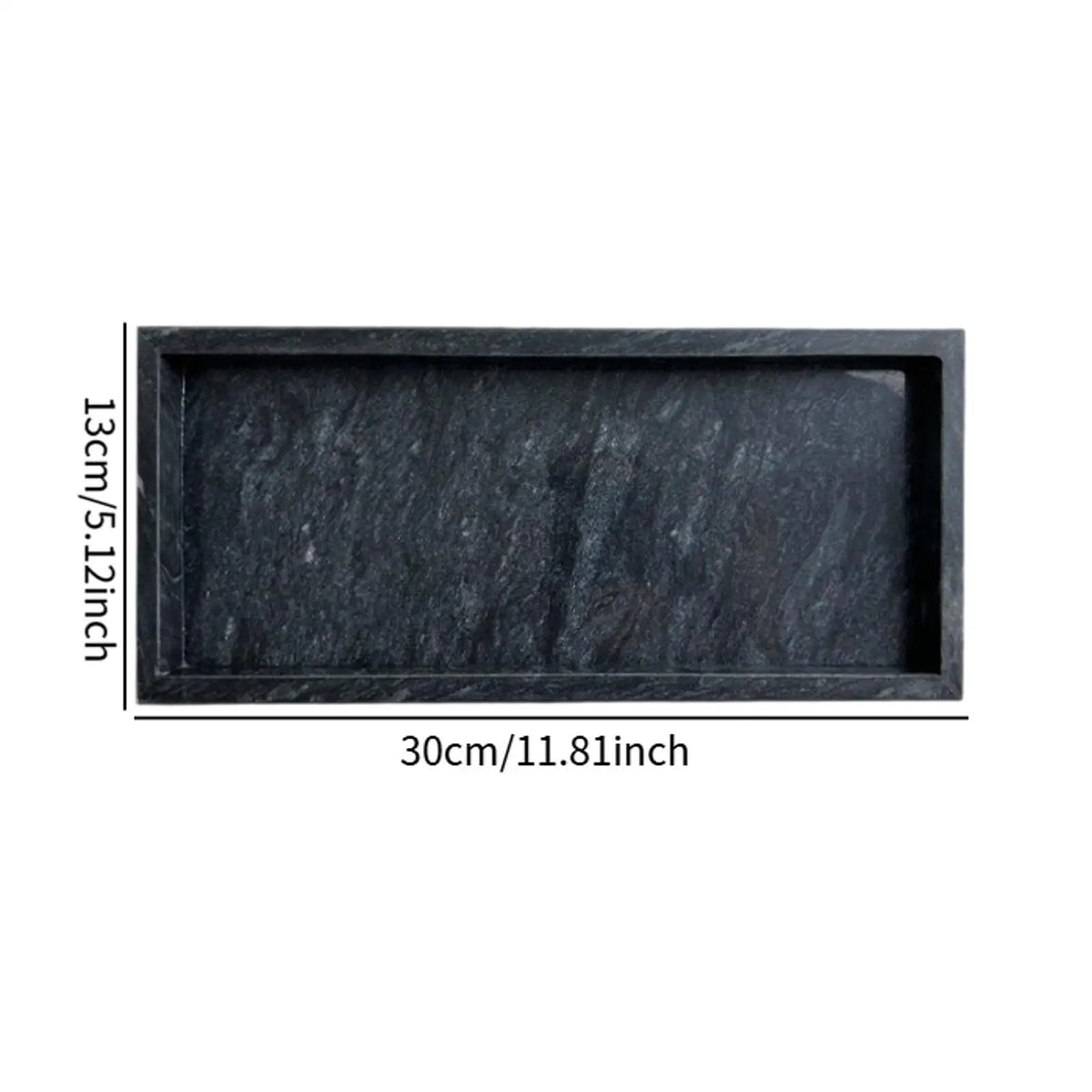 Rectangular Marble Vanity Tray for Bathroom, Bedroom, or Kitchen – 30x13cm Stone Organizer in Green, Black, or White