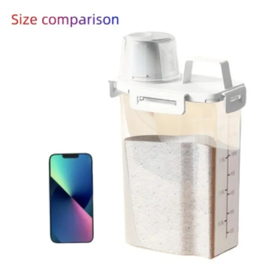 2.5L Airtight Food Storage Container with Pour Spout & Handle for Rice, Grains, and Pantry Organization