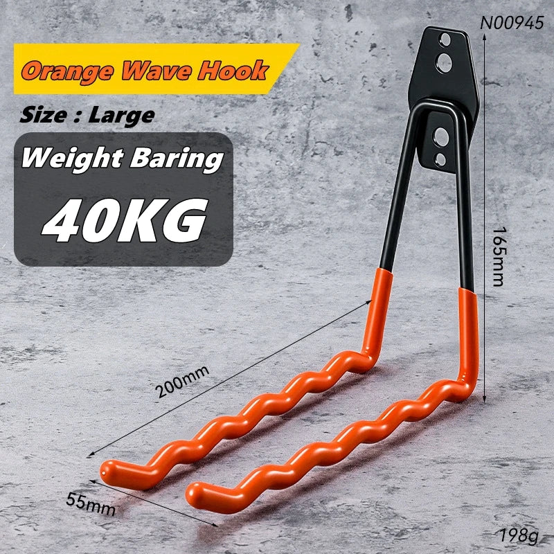 Wall-Mounted Utility Hooks for Garage & Garden Tool Organization