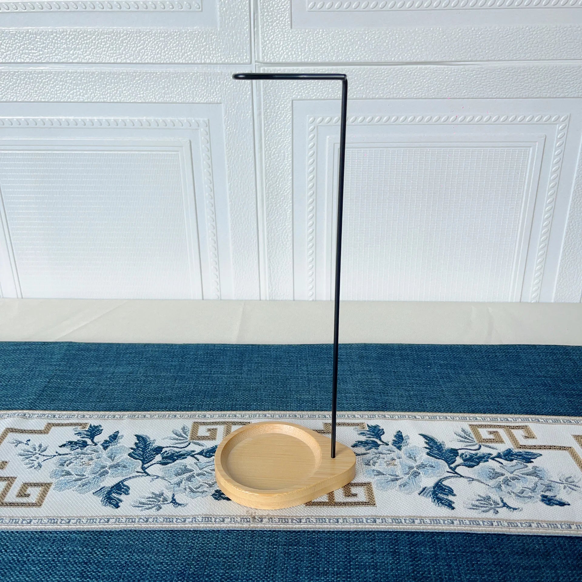 Wooden Incense Stick Holder with Round Tray for Calm Spaces