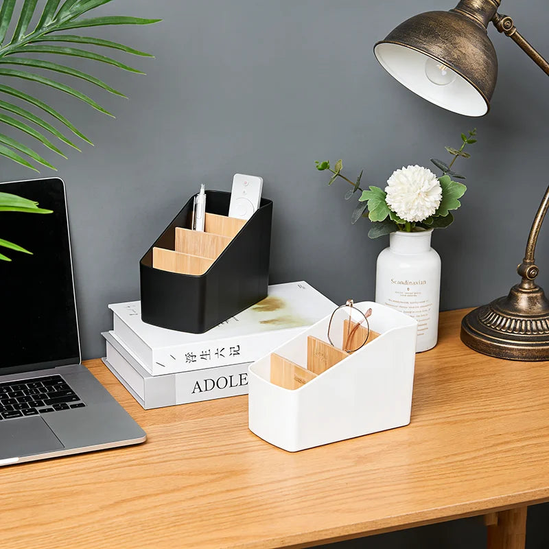 4-Compartment Desktop Remote Control Organizer