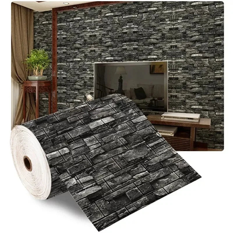 3D Foam Brick Wall Panels – Peel-and-Stick Accent Wallpaper for Living Room, Bedroom, or TV Area