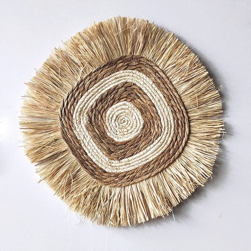 Maeve Handwoven Raffia Wall Hanging Decor
