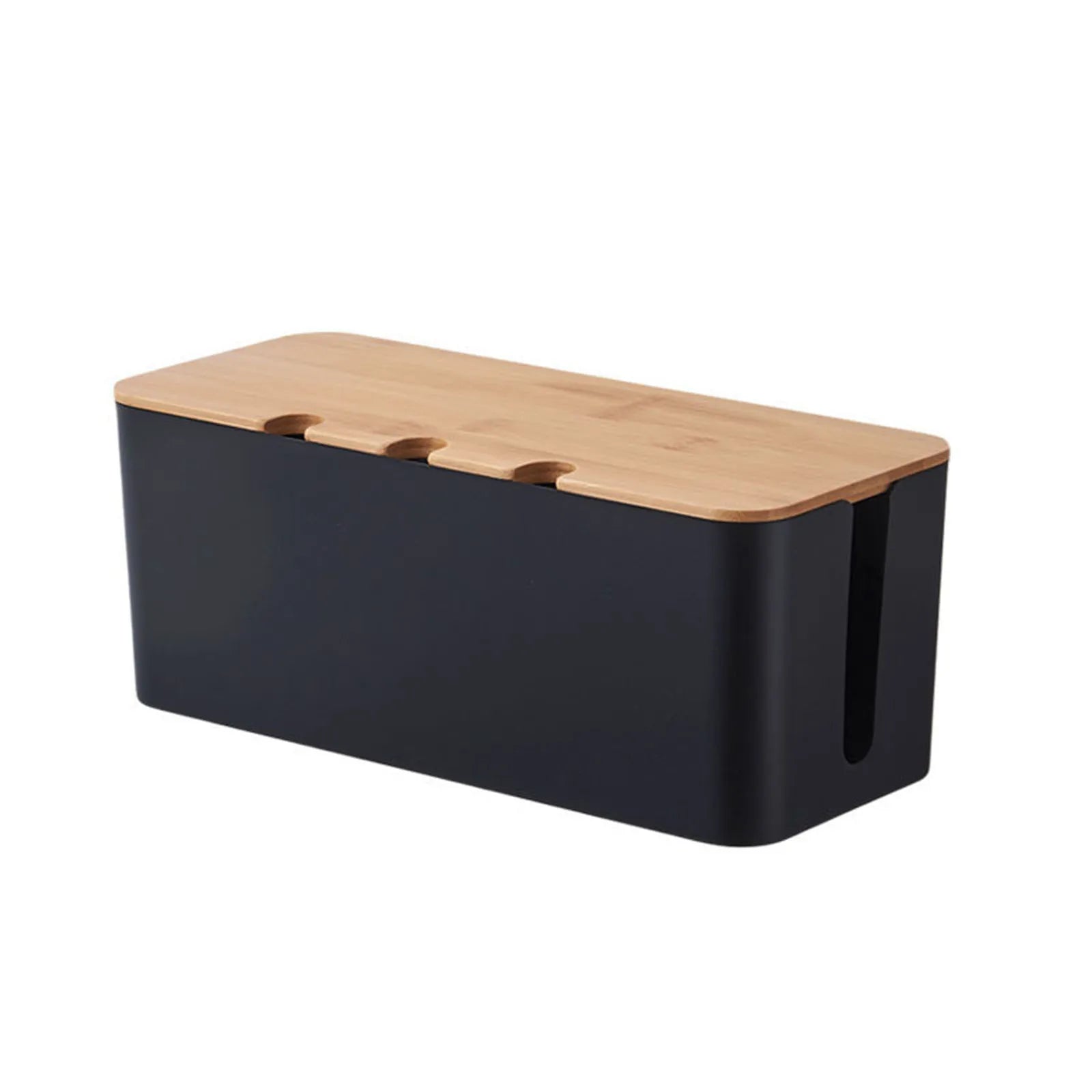 Wooden-Style Cable Management Box with Lid