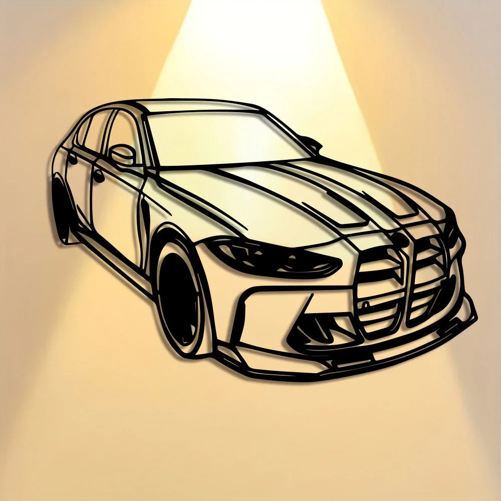 Monza Black Metal Car Wall Art