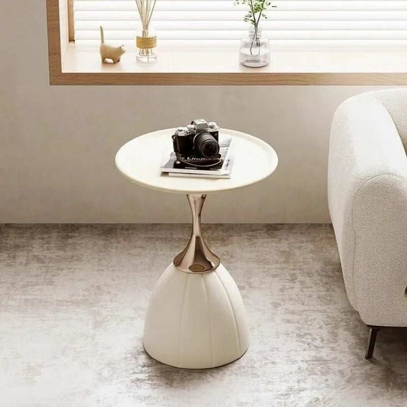 Modern Metal Round Side Table for Living Room, Bedroom, or Balcony