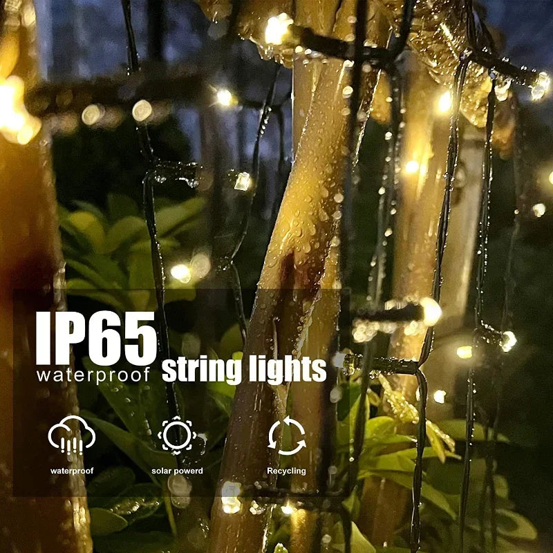 Solar LED String Lights for Garden & Patio, Multiple Colors