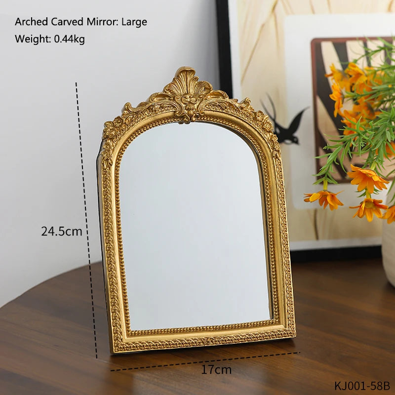 Eloise Arched Carved Tabletop Mirror