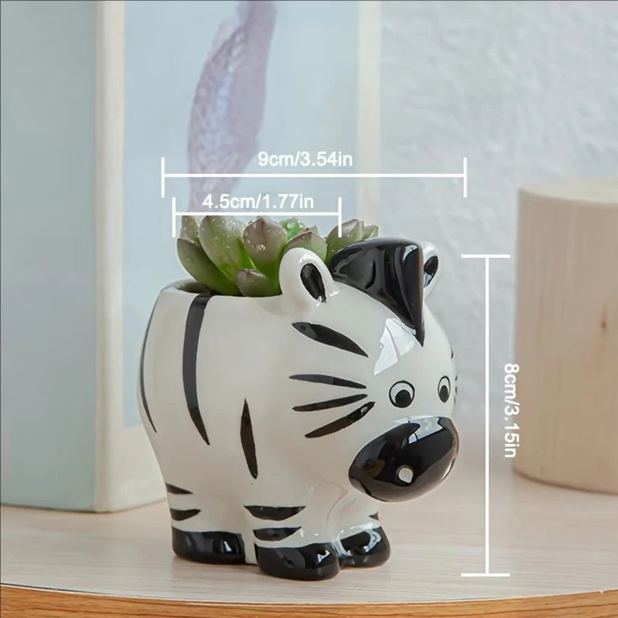Willow Animal Ceramic Planter for Succulents – Balcony & Table Decor