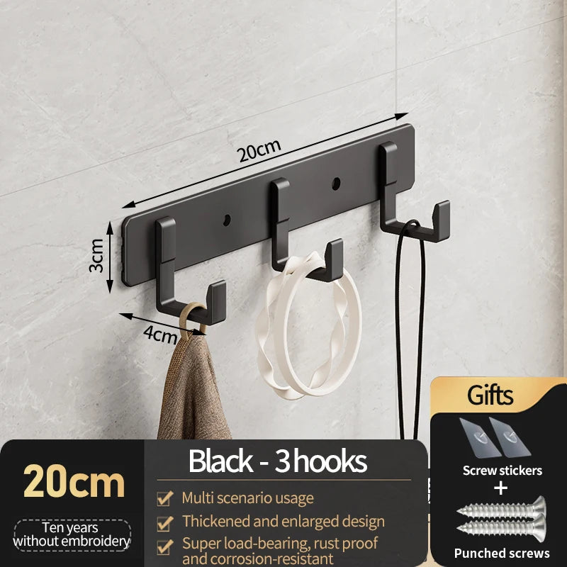 Aluminum Wall Hooks for Entryway, Closet, or Bathroom Organization
