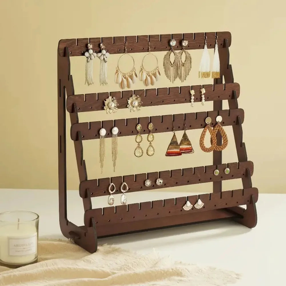 Wooden Earring Display Stand for Dresser or Vanity