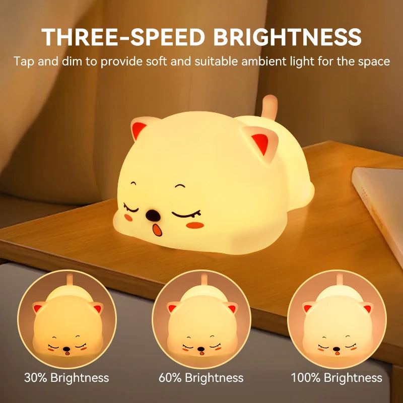 Miso the Snoring Cat Touch Night Light