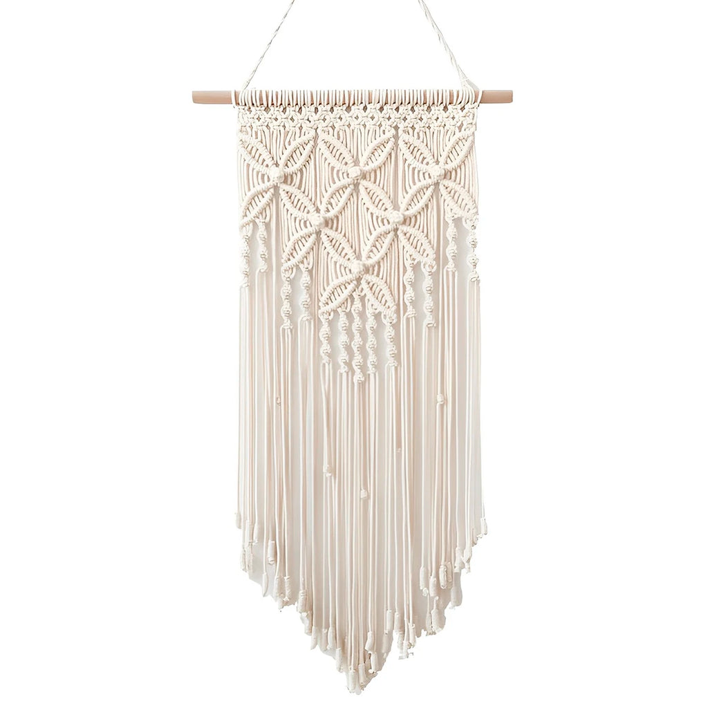 Arden Woven Macrame Wall Hanging – Beige Cotton Tapestry