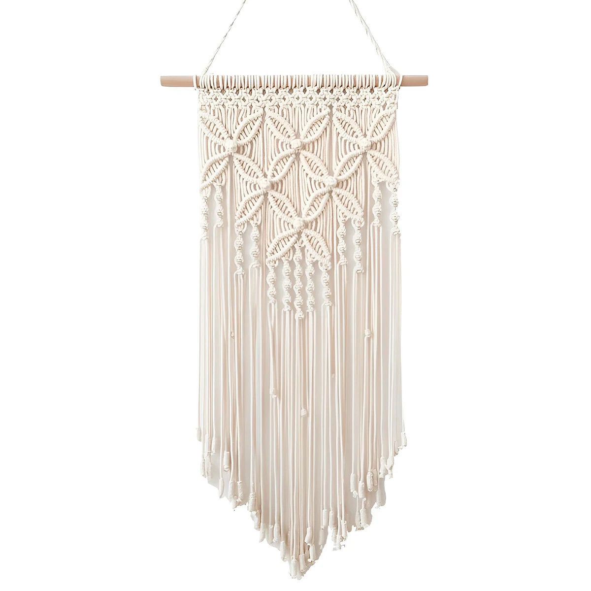 Arden Woven Macrame Wall Hanging – Beige Cotton Tapestry