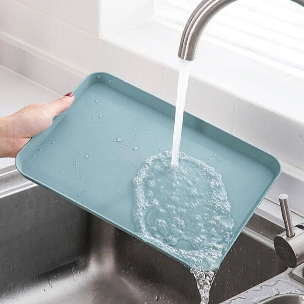 Matte Plastic Rectangular Tray for Kitchen, Entryway, or Coffee Table