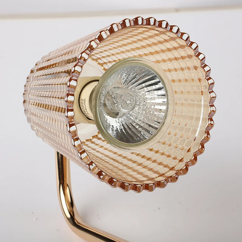 Amber Glass Candle Warmer Lamp with Timer for Bedroom or Living Room