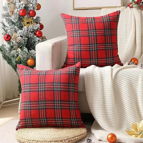 Scottish Tartan Plaid Throw Pillow Covers – Holiday & Cozy Home Decor