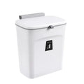 Wall-Mounted Rectangular Trash Bin with Lid for Kitchen & Bathroom, 7L / 9L, White or Dark Gray