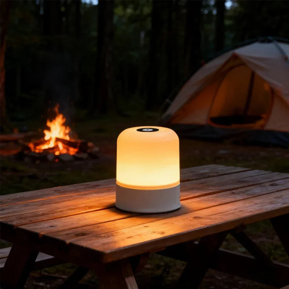 Dimmable Touch LED Night Light – Rechargeable or Plug-In Bedside Lamp
