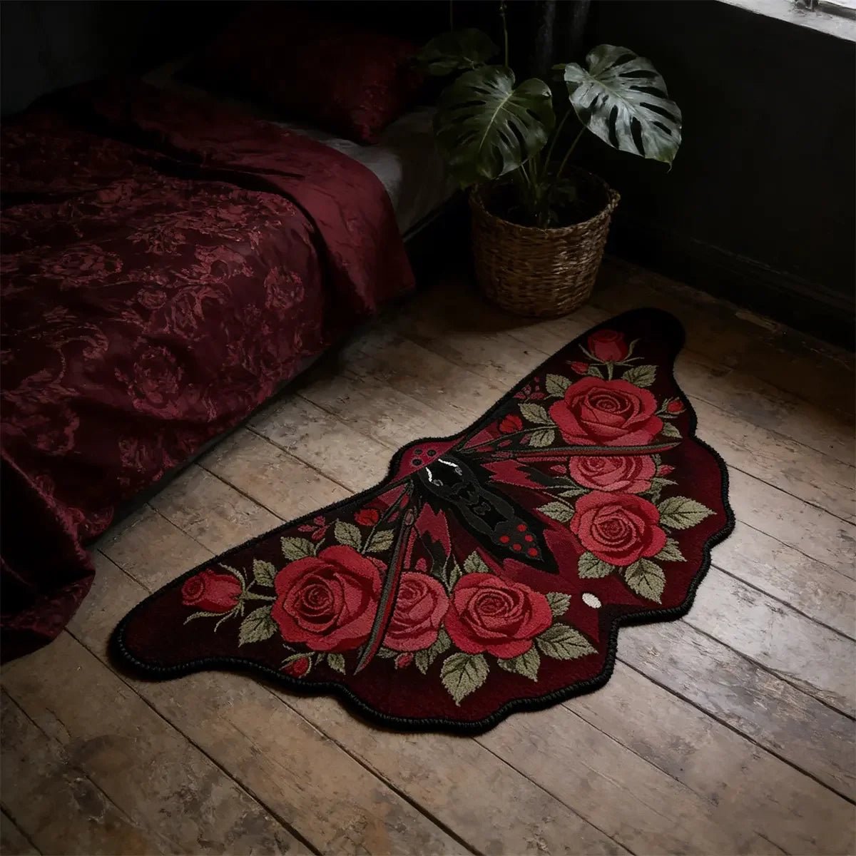 Mariposa Shaped Boho Runner Rug for Bedroom, Entryway, or Living Room