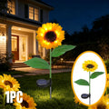 Sunlit Pathway Solar Sunflower Garden Lights with Waterproof LED Flower Stakes for Outdoor Lawn & Patio Decor