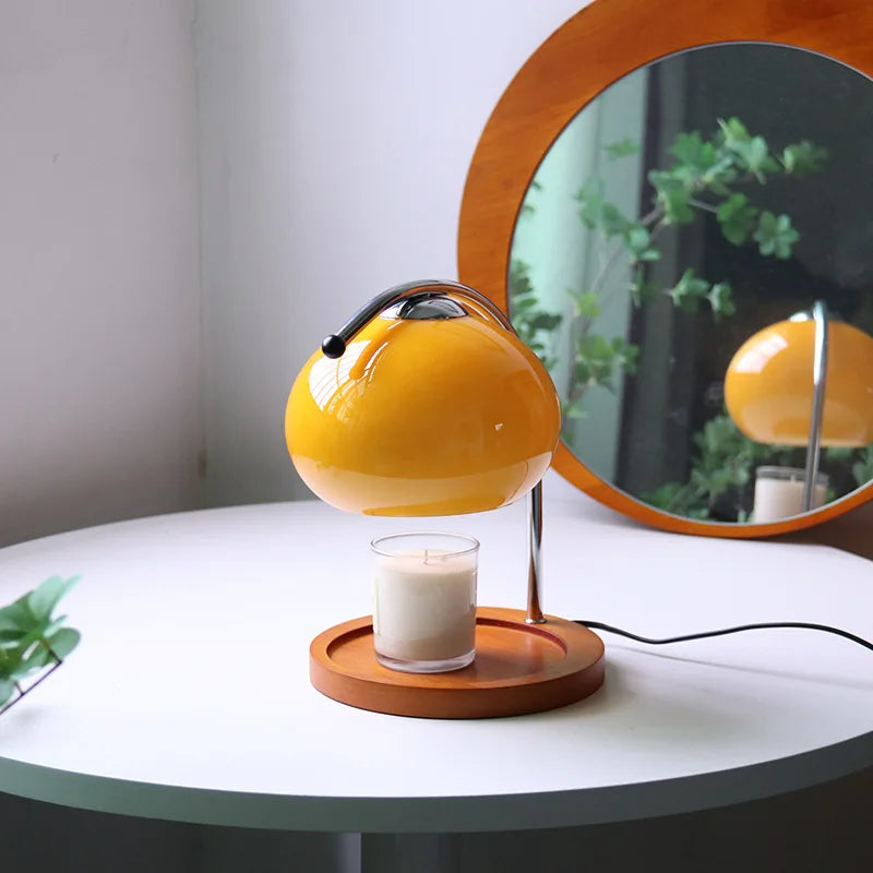 Retro Glass Candle Warmer Lamp with Adjustable Dimmer for Cozy Rooms