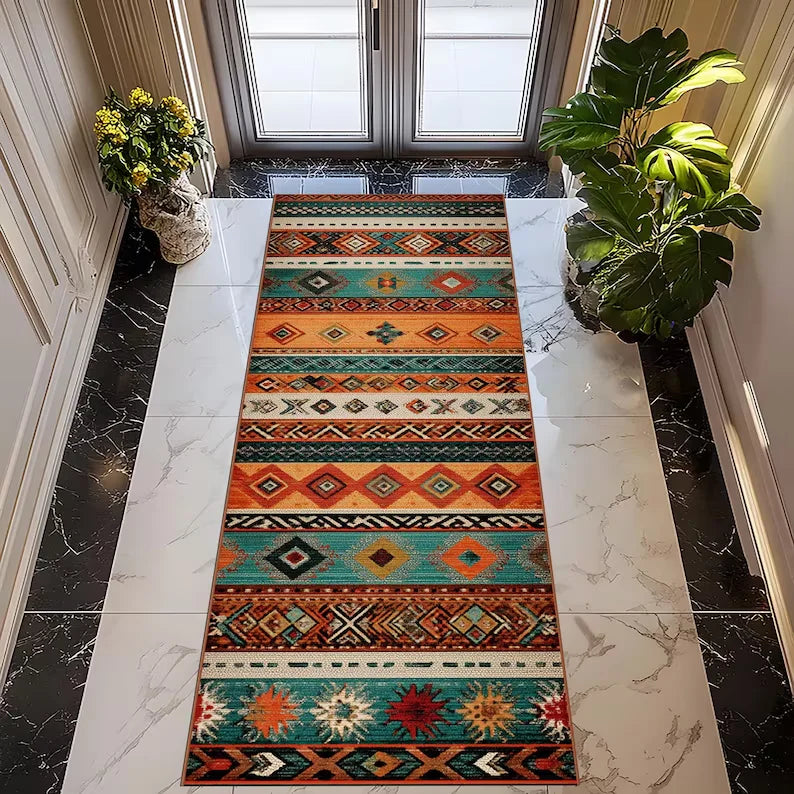 Ayla Boho Washable Runner Rug for Kitchen, Entryway or Hallway