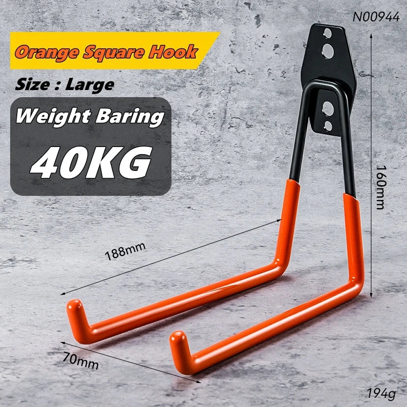 Wall-Mounted Metal Utility Hooks for Garage & Tool Storage