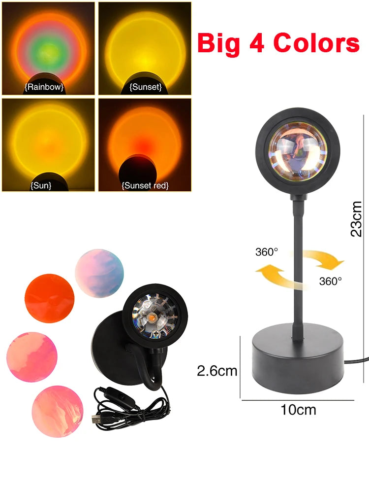 USB Sunset Projector Mood Lamp for Cozy Room Ambience