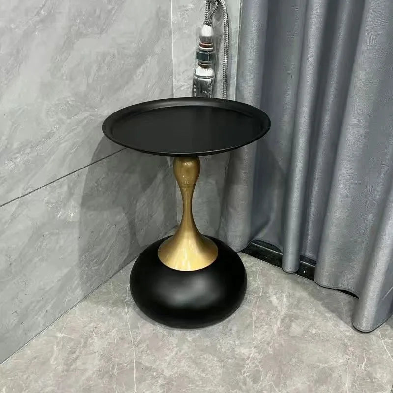 Modern Metal Round Side Table for Living Room, Bedroom, or Balcony