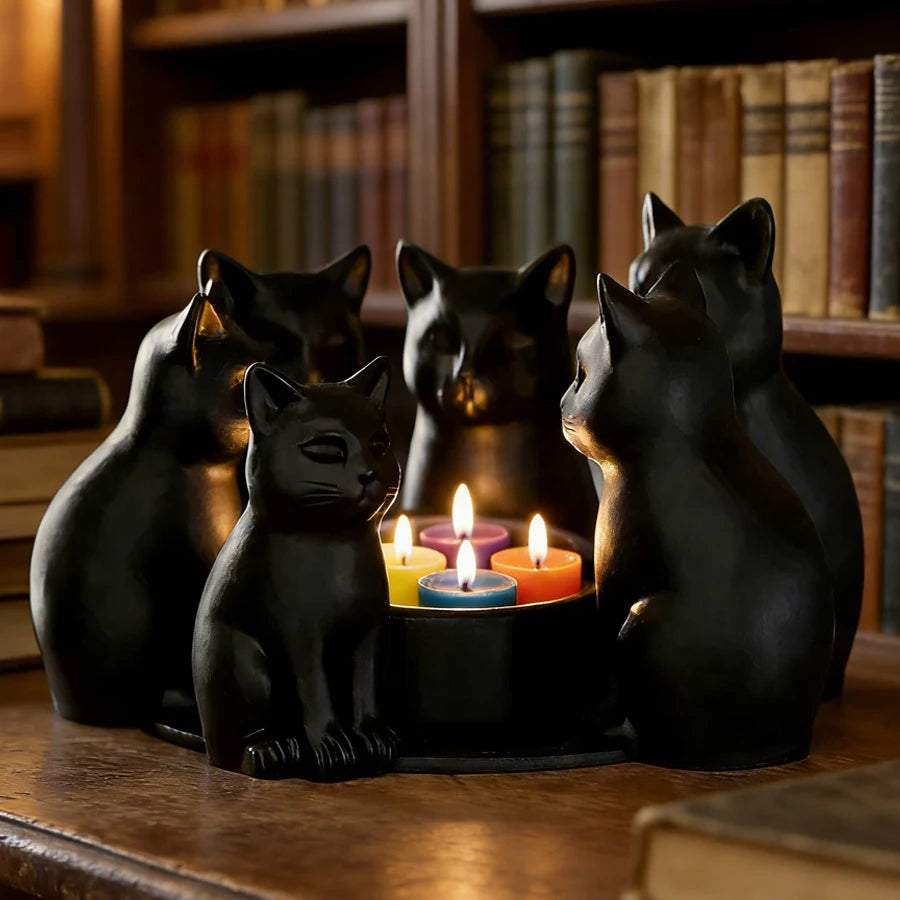 Milo Sculpted Cat Candle Holder