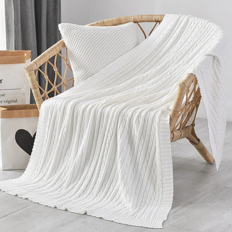 Ashby Cable Knit Cotton Throw Blanket