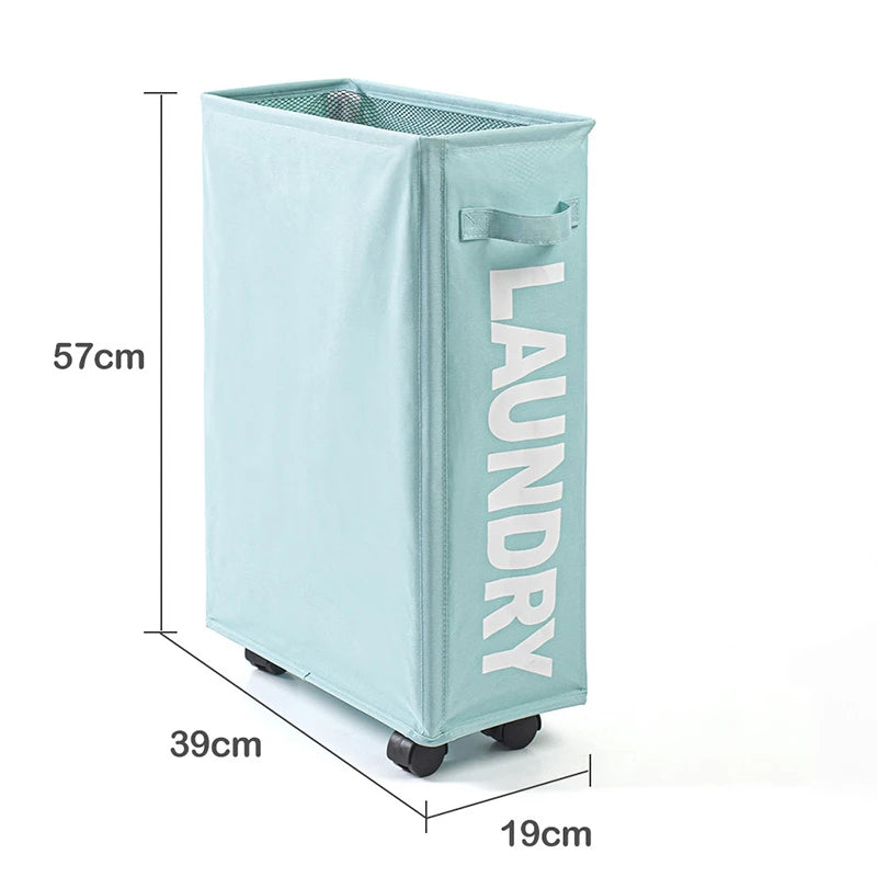 Slim Rolling Laundry Basket with Handles – Oxford Cloth