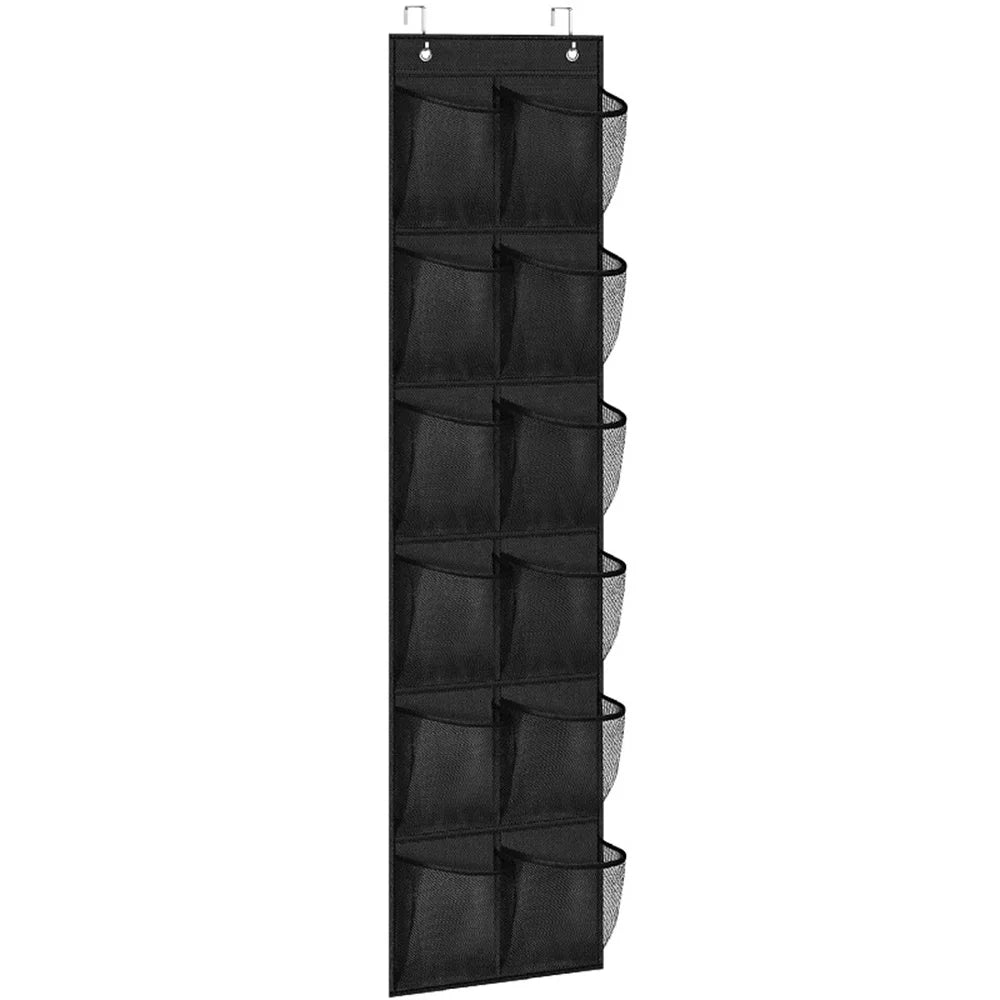 Over-the-Door Mesh Pocket Organizer – 12-Pocket Shoe & Accessory Storage