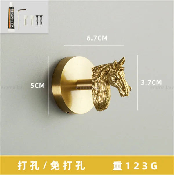 Eden Brass Animal Wall Hook – Sculpted Decorative Hook for Entryway or Bathroom