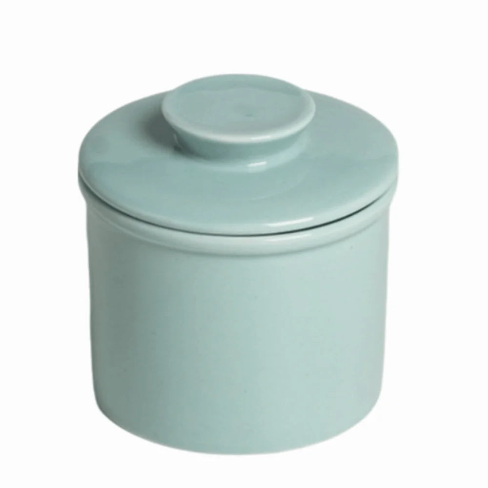 Solid Color Ceramic French Butter Crock with Lid
