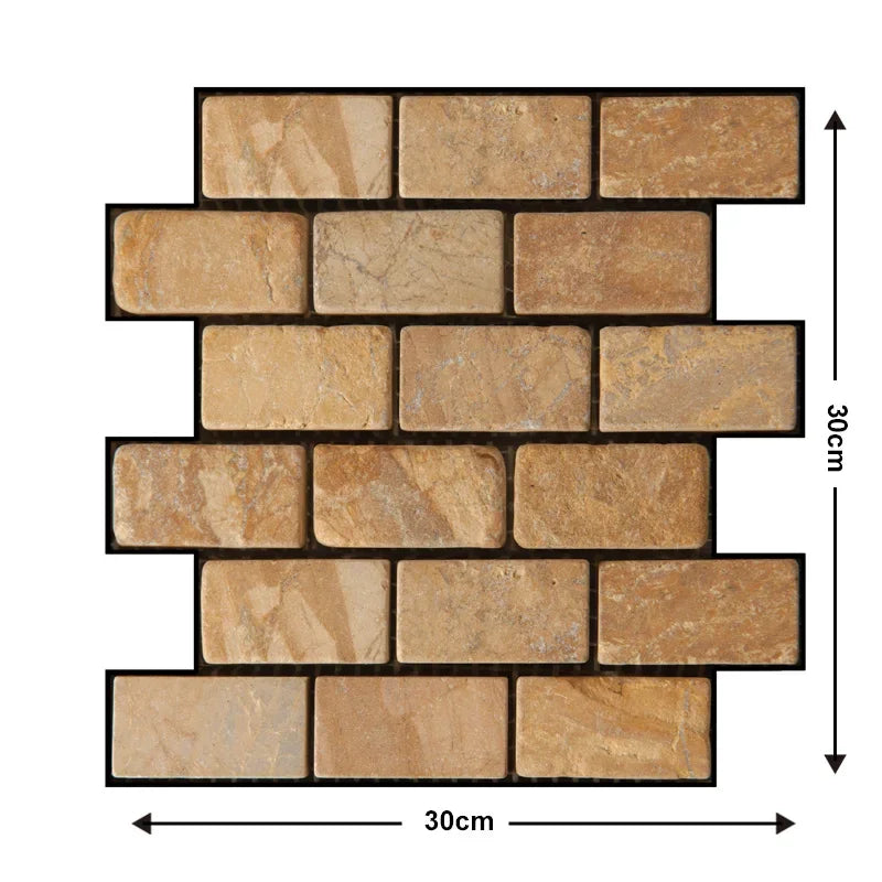 3D Brick-Pattern Self-Adhesive Wall Panels, Set of 10