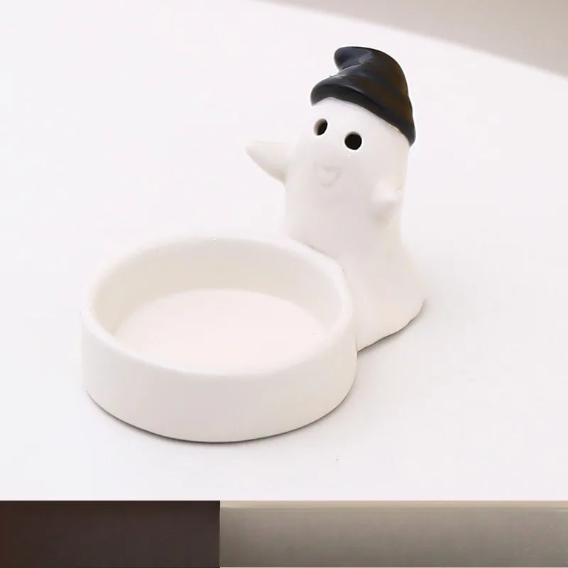 Willow Grove Ceramic Ghost Candle Holder
