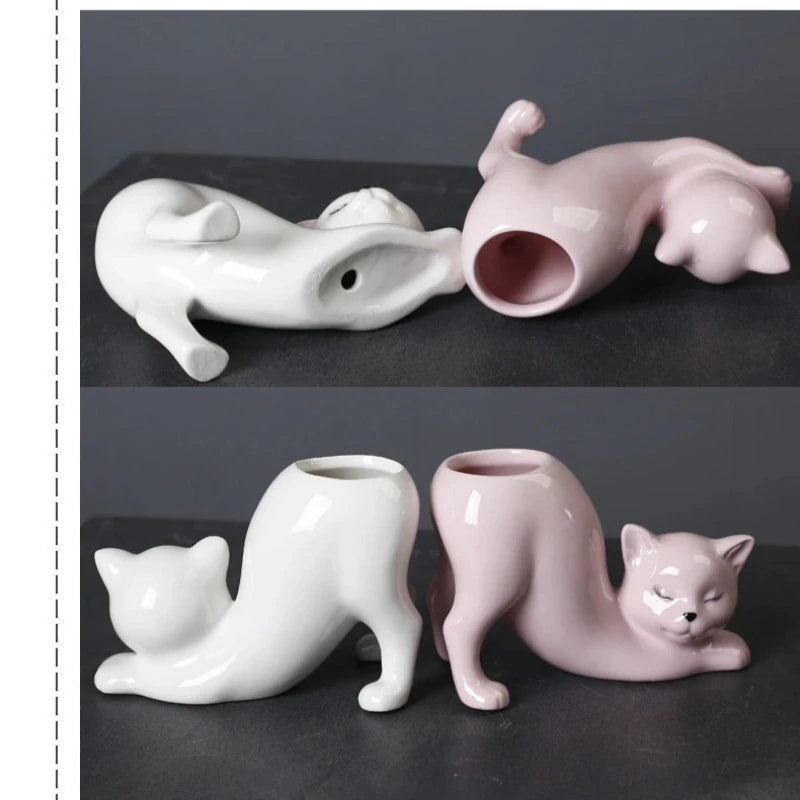 Arlo Cat Ceramic Succulent Planter