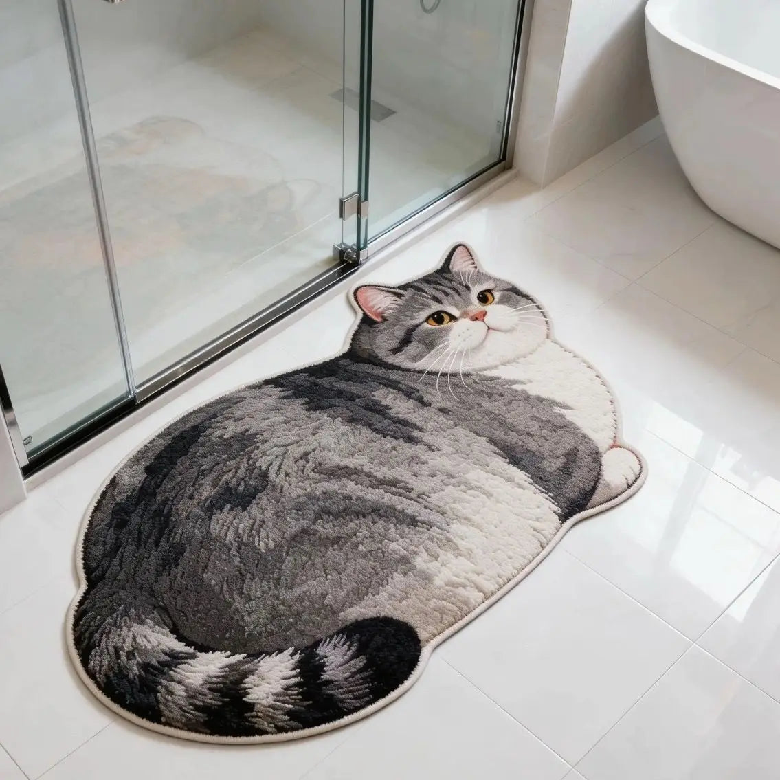 Chester Cat-Shaped Bath Mat