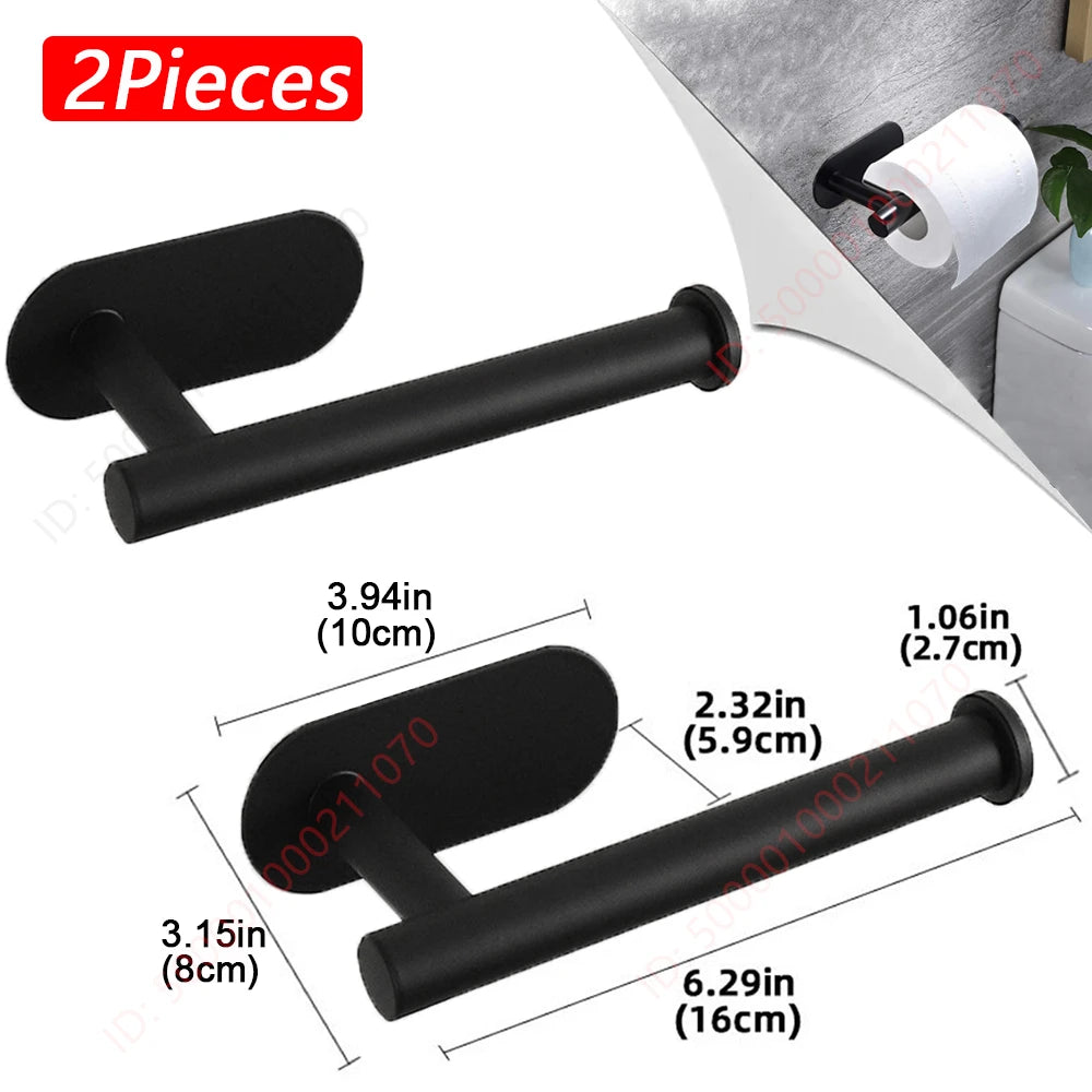 Stainless Steel Adhesive Toilet Paper Holder for Bathroom or Kitchen