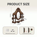 Marston Gothic Mirror Shelf – Wall-Mounted Wooden Display for Crystals & Decor