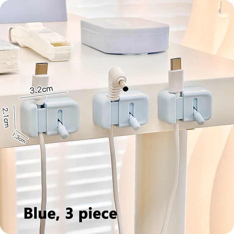 No-Drill Desk Cable Clips for Charging Cord Organization