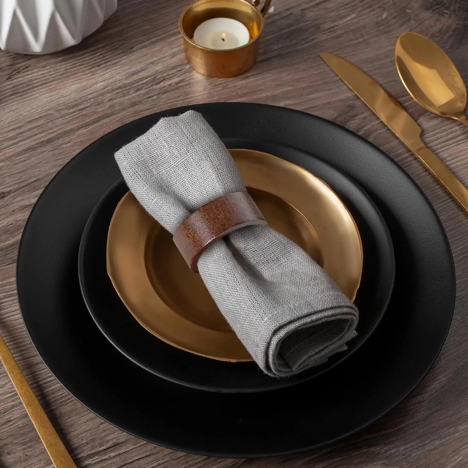Set of 12 Wood Napkin Rings for Dining and Entertaining