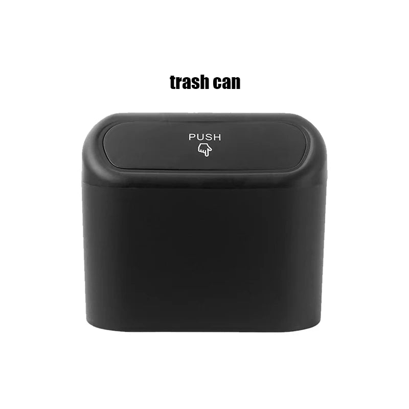 Mini Car Trash Can with Lid and Trash Bags, 1L ABS