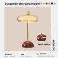Clementine Mushroom Table Lamp – Rechargeable Modern Bedside Light
