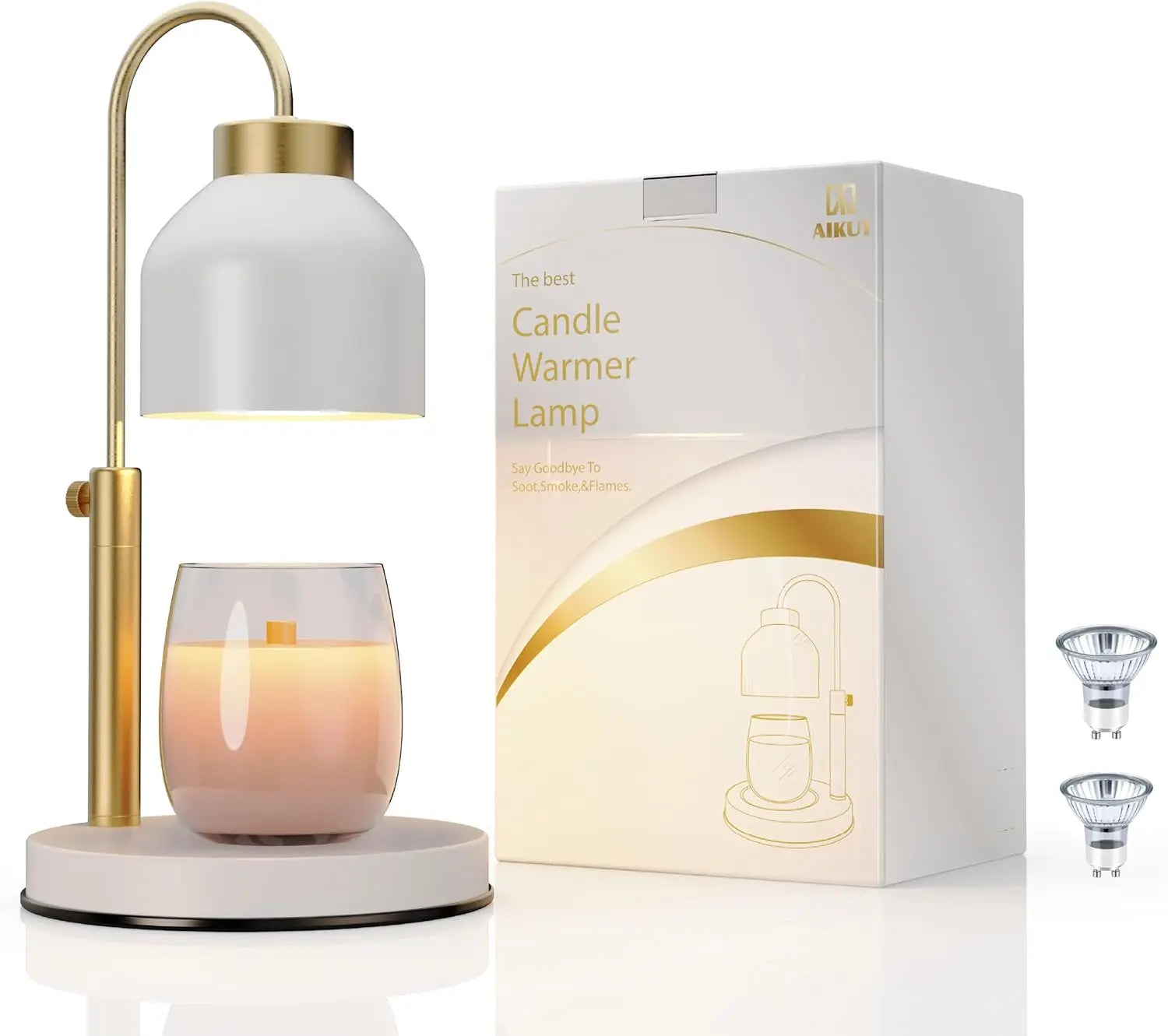 Height Adjustable Candle Warmer Lamp with Timer & Dimmer