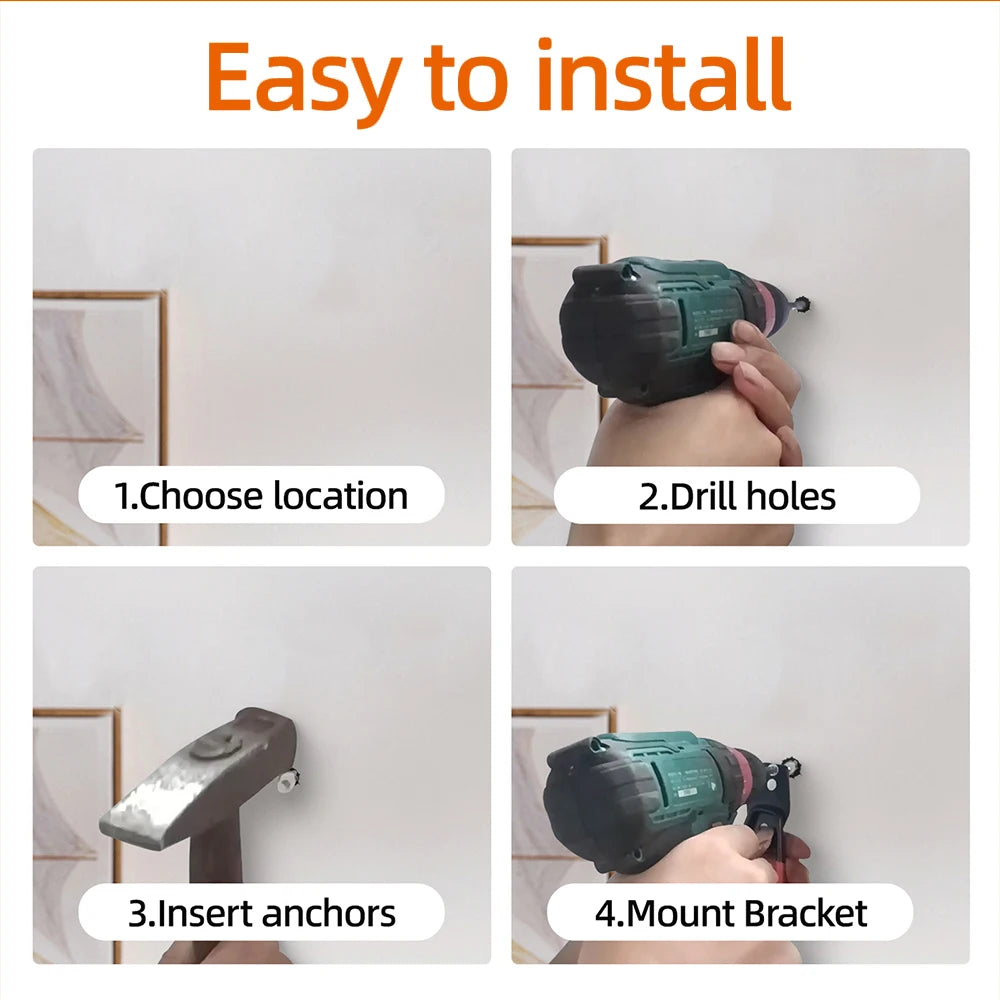 Wall-Mounted Heavy Duty Metal Garage Hooks for Tools, Ladders, and Bicycles – Straight & Circular Shapes, Iron Construction