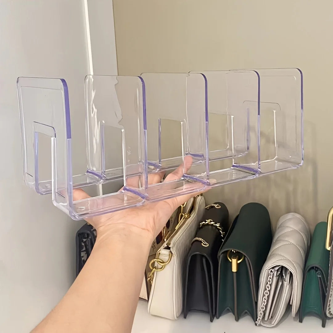 Clear Acrylic Handbag Organizer Rack for Closet Shelves
